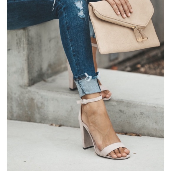 Cashmere Ankle Strap Heels - Picture 3 of 6